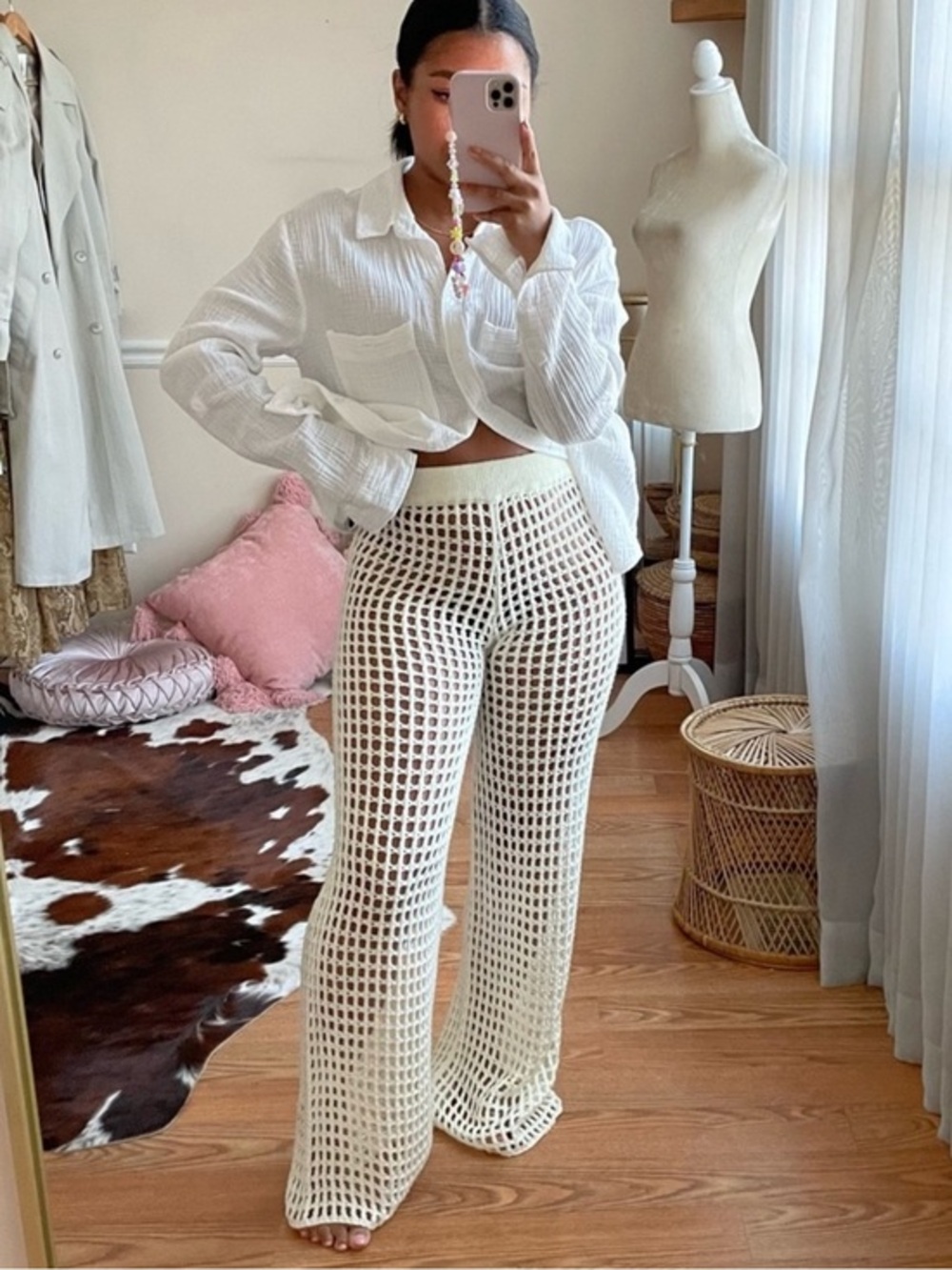 Windsor Cream Sheer Crochet pants